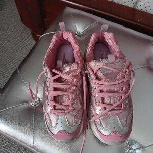 Skechers D'Lites pink and silver size 6.5